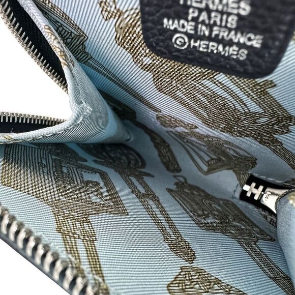 Unused Hermes Azap Mini Silk-in Vaux Epson Coin Case W Engraved 2024 Manufacture - Picture 8 of 10